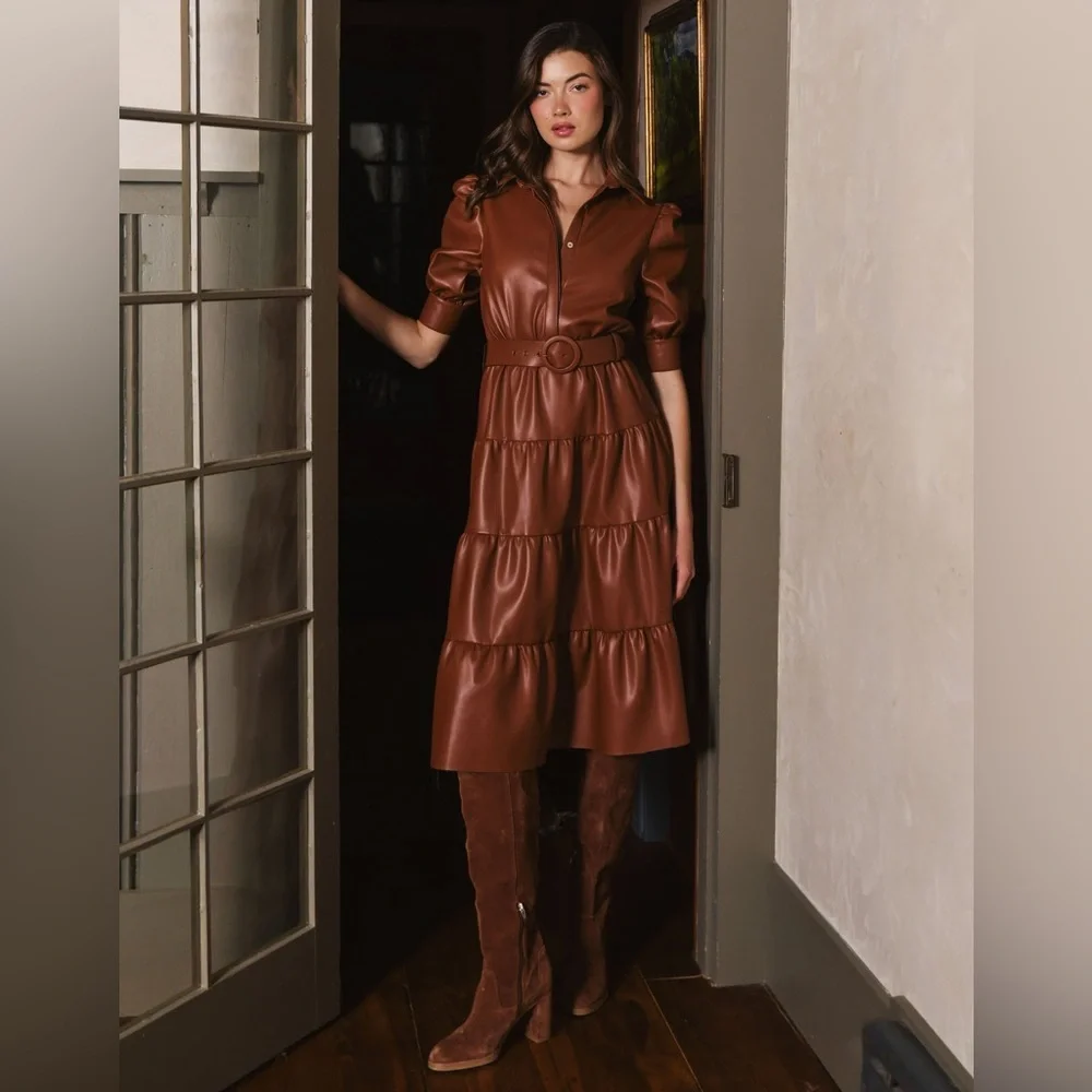 Hutch Darci Short Sleeved Belted Midi Dress - Picture 6 of 9